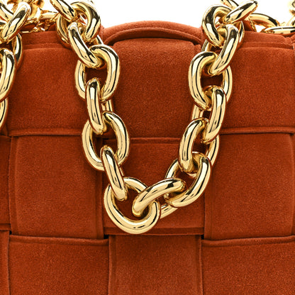 Bottega Veneta Suede Maxi Intrecciato Padded Chain Cassette Crossbody Bag Maple 8 of 10