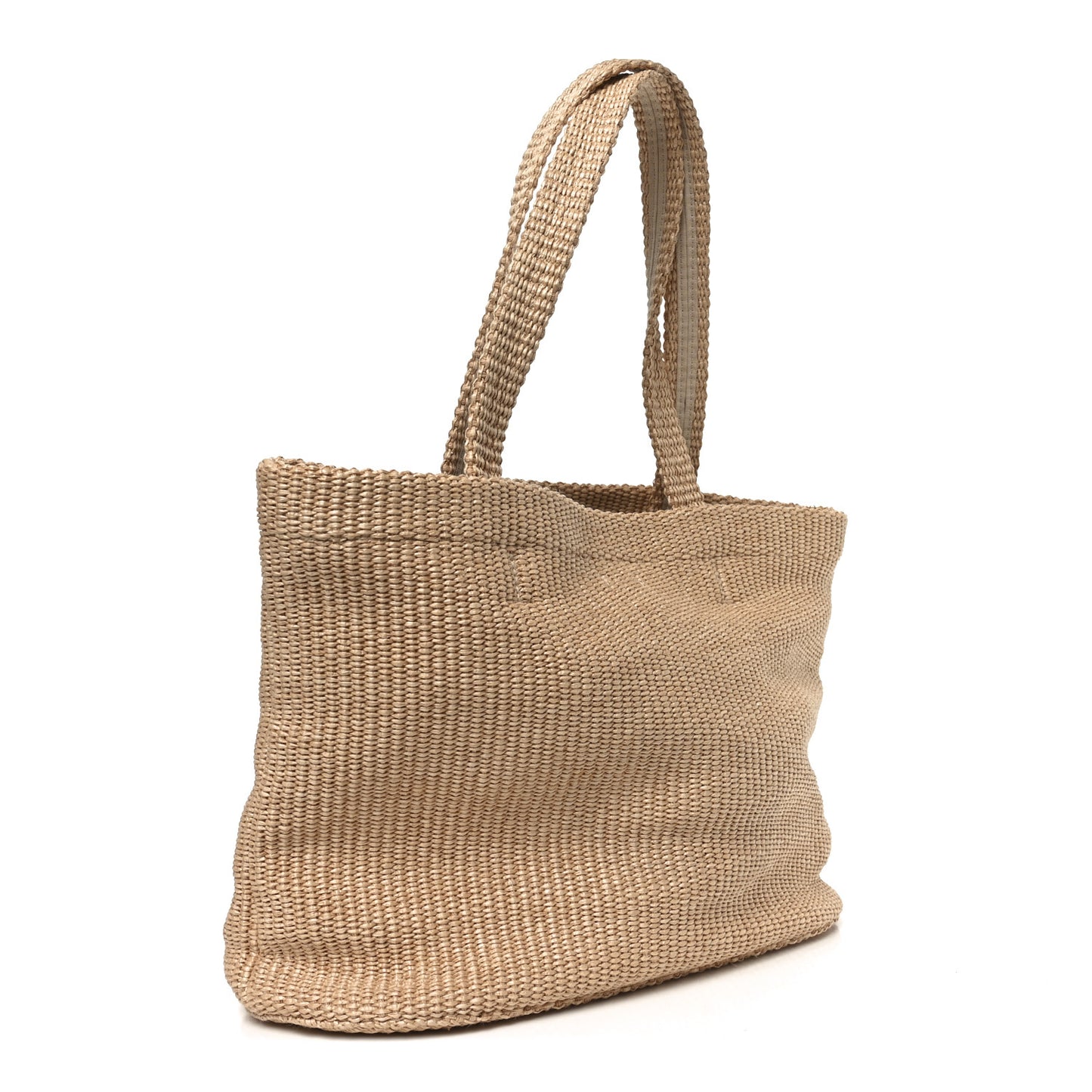 Raffia Embroidered East West Beach Tote Natural Latte