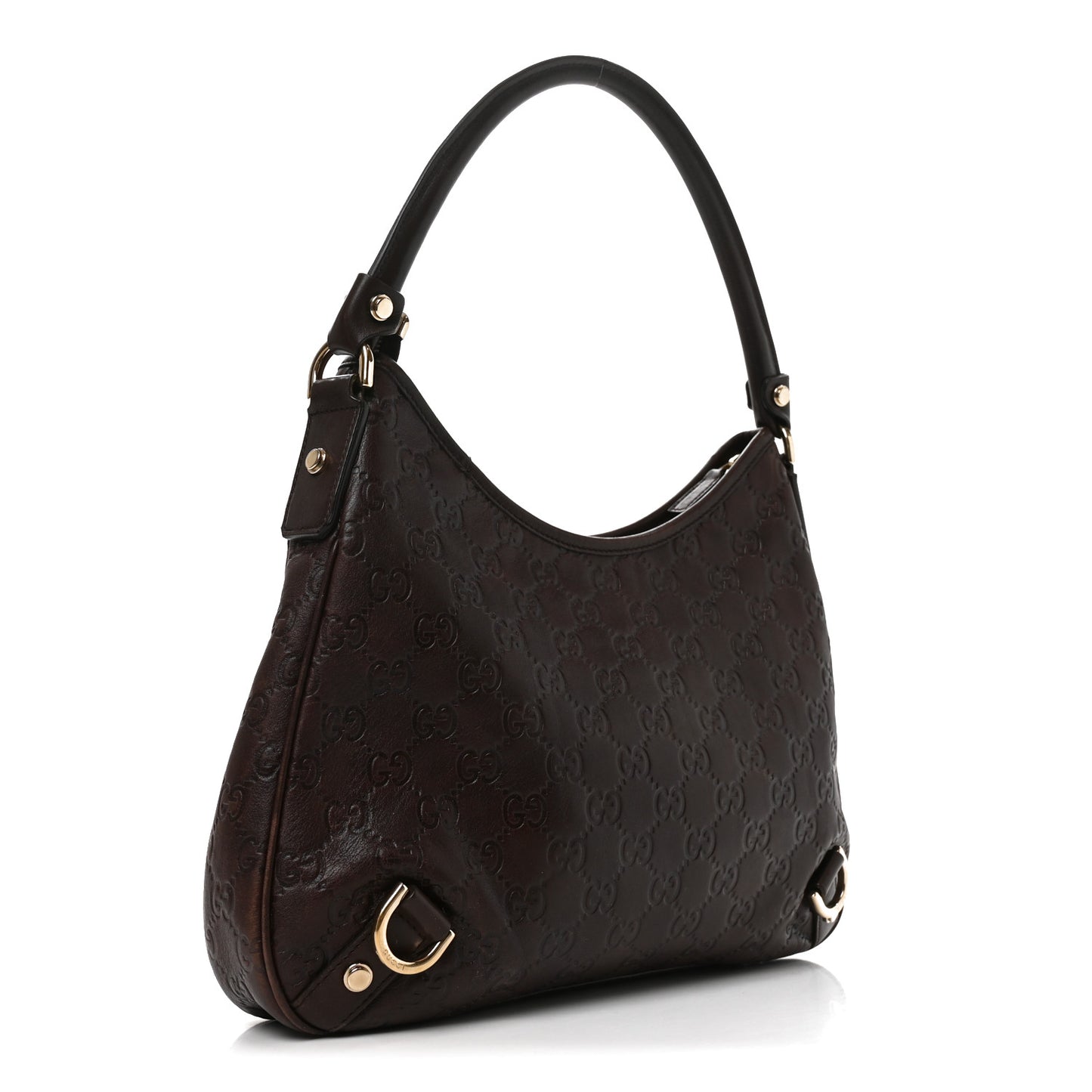 Guccissima Medium Abbey D Ring Hobo Chocolate