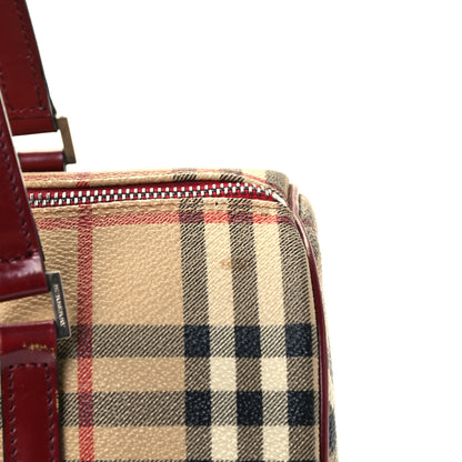 Burberry Haymarket Check Barrel Bag Brown 10 of 10
