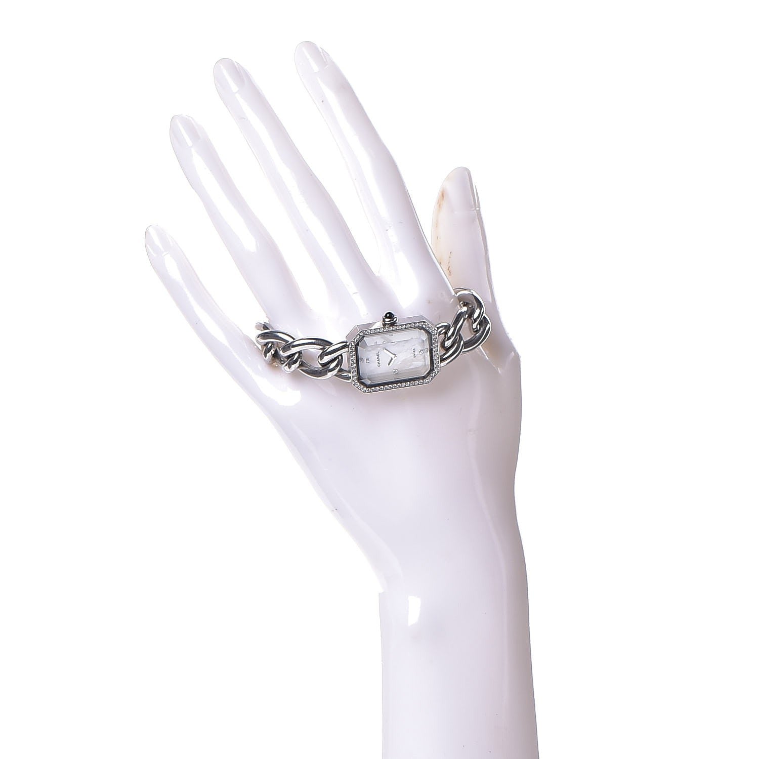 Chanel Stainless Steel Diamond Bezel Mother of Pearl 16mm Chain Premiere Quartz Watch S 2 of 6