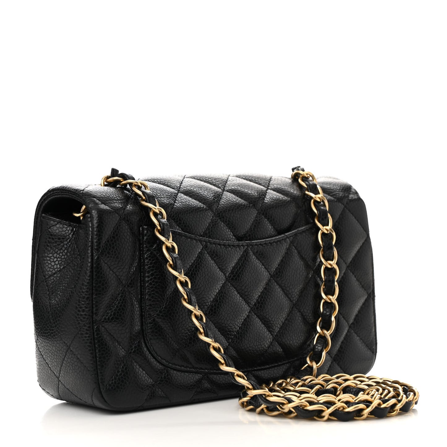 Caviar Quilted Mini Rectangular Flap Black