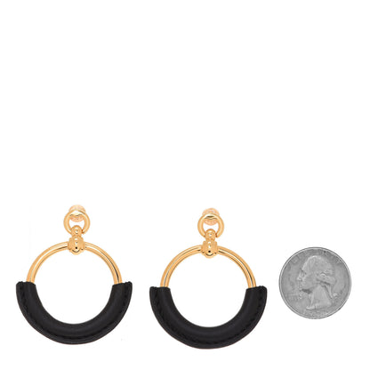 Hermes Swift Loop Earrings Gold Black 2 of 6
