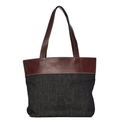Chanel Denim Calfskin CC Tote 1 of 15