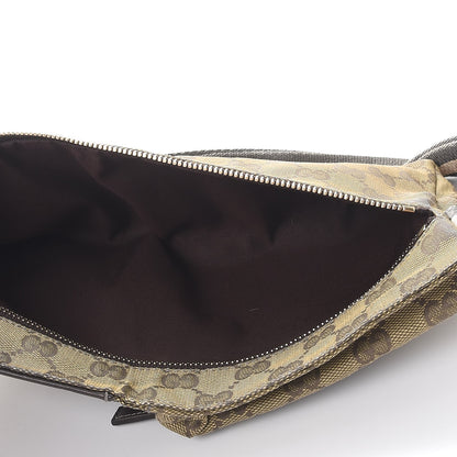 Gucci GG Monogram Web Double Pocket Belt Bag Green Dark Brown 5 of 9