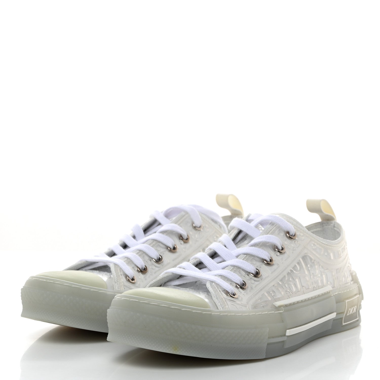 Christian Dior PVC Oblique Embossed Mens B23 Low Top Sneakers 42 White 3 of 10