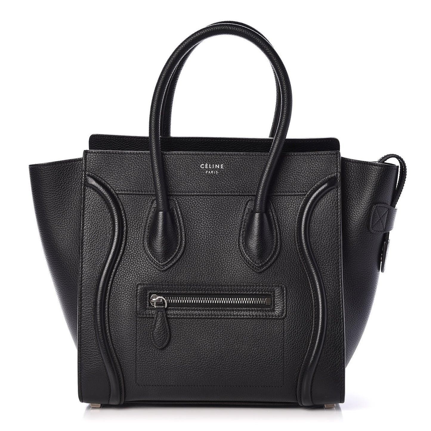 Drummed Calfskin Micro Luggage Black
