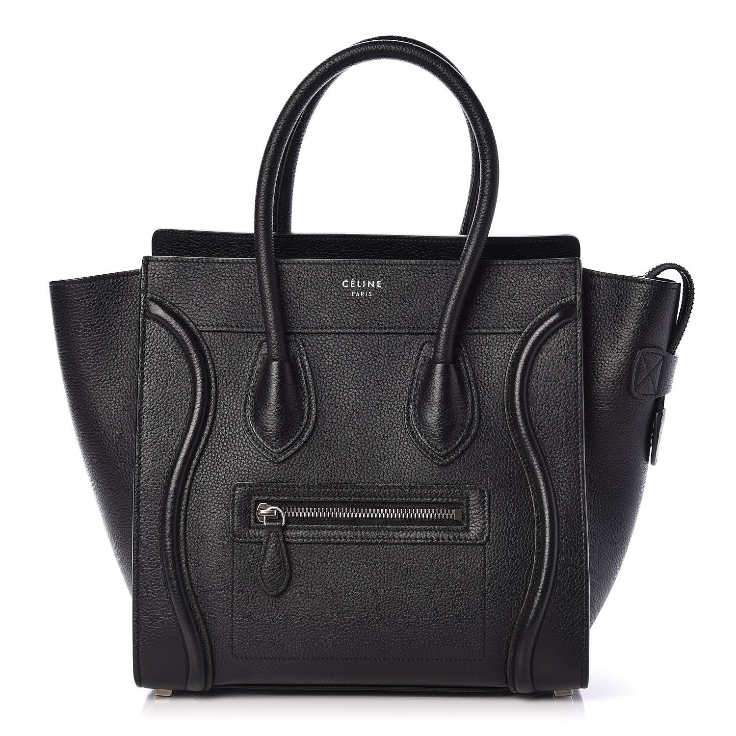 Celine Drummed Calfskin Micro Luggage Black 1 of 15