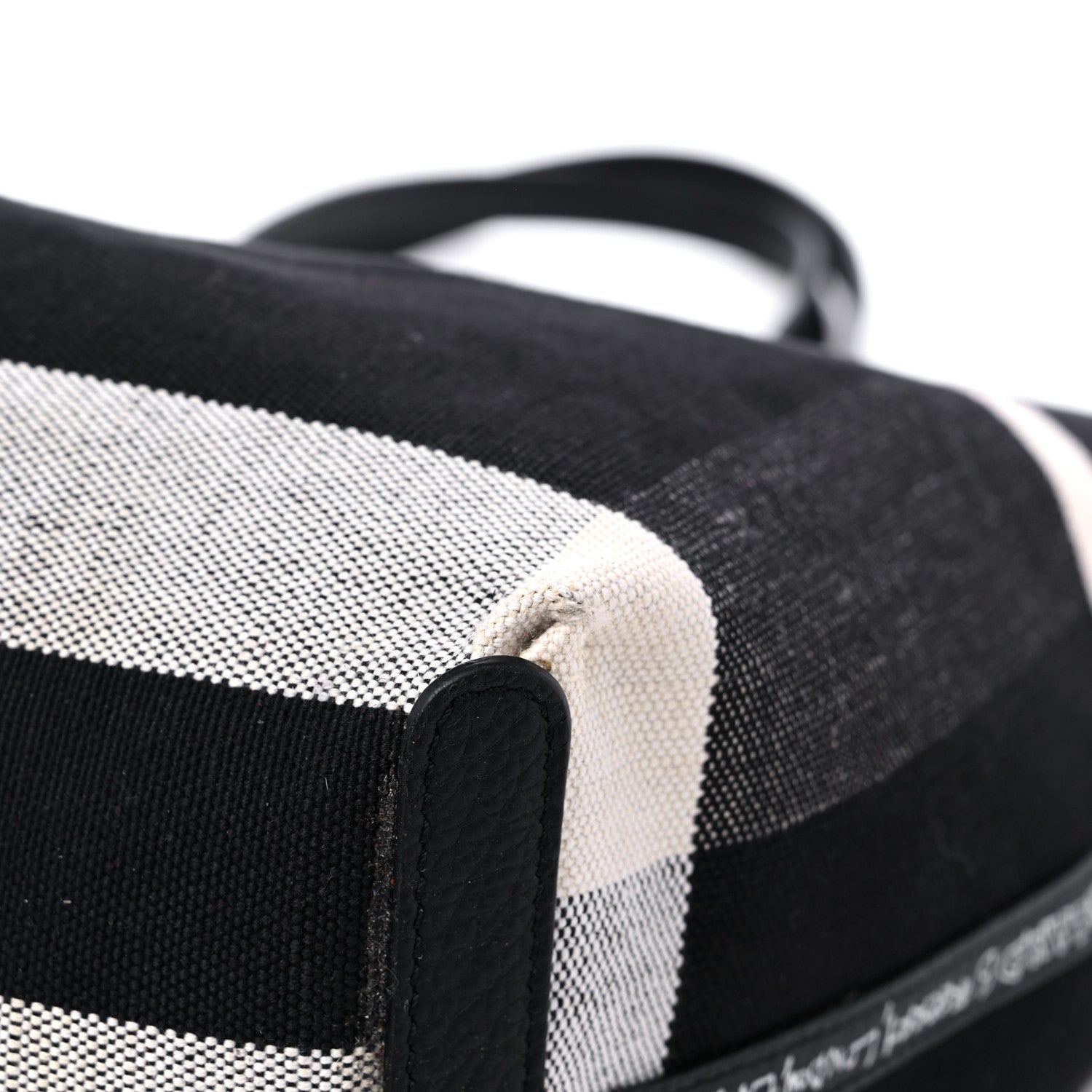 Burberry Coated Canvas Mega Check Medium Doodle Tote Black White 19 of 22