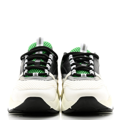 Christian Dior Technical Mesh Calfskin Mens B22 Sneakers 40 Green Black White 2 of 12