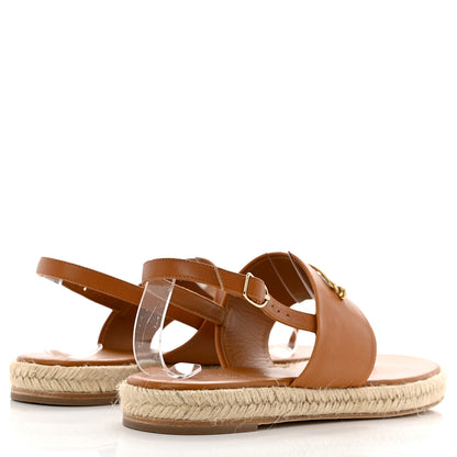 Hermes Goatskin Eloise Espadrille Sandals 38 Beige Doré 4 of 11