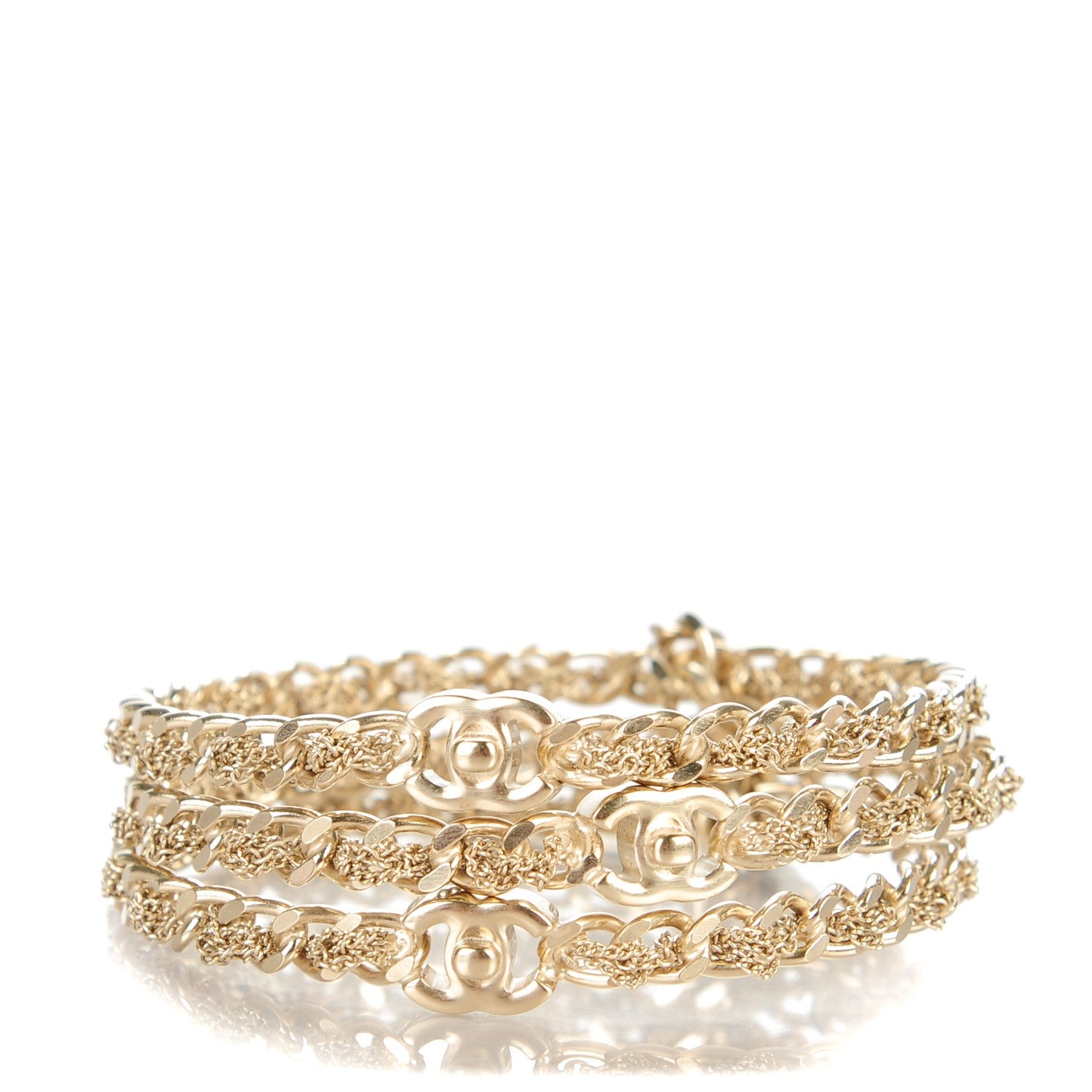 Chanel Chain CC Bangles Set of 3 Gold M 1 of 4