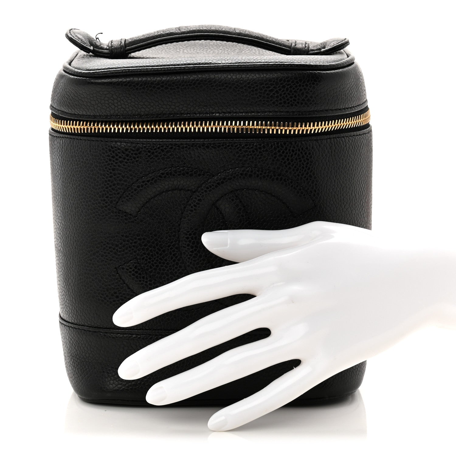 Chanel Caviar Vanity Cosmetic Case Black 2 of 11