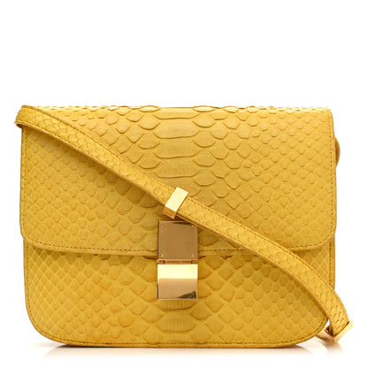 Celine Python Medium Classic Box Yellow 1 of 10