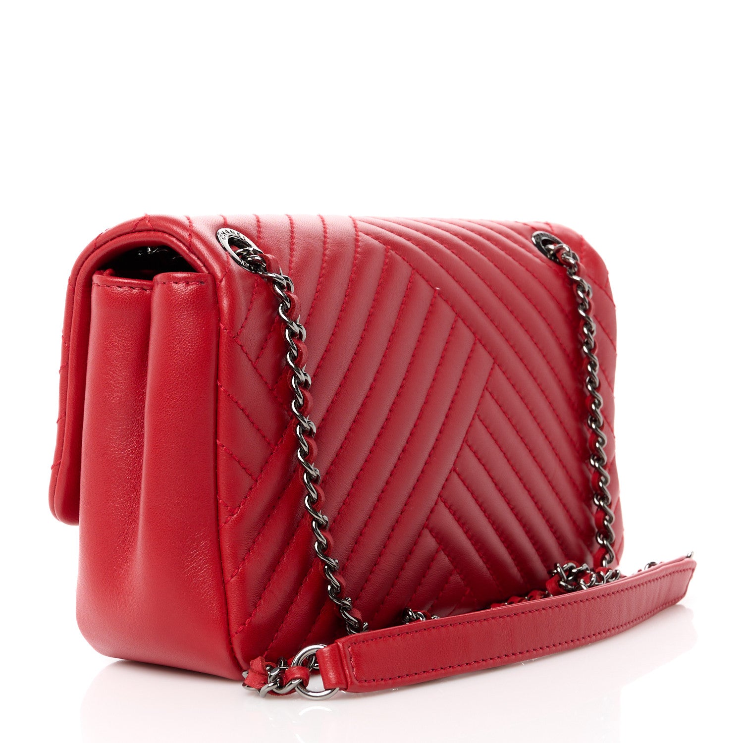 Chanel Lambskin Small CC Crossing Flap Red 3 of 12