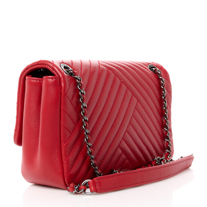 Chanel Lambskin Small CC Crossing Flap Red 3 of 12