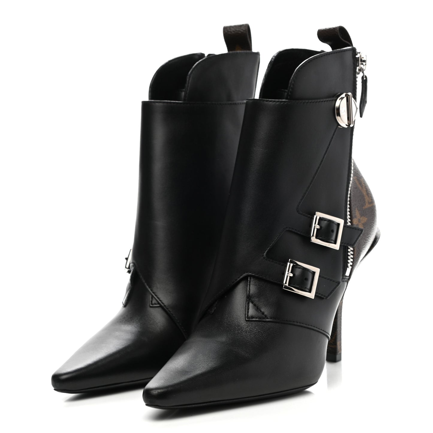 Calfskin Monogram Janet Ankle Boots 38 Black