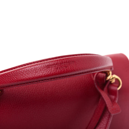 Saint Laurent Grained Calfskin Small Moujik Top Handle Bag Red 18 of 24