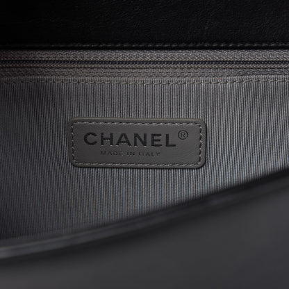 Chanel Calfskin Chevron Quilted New Medium Boy Flap Black 9 of 11