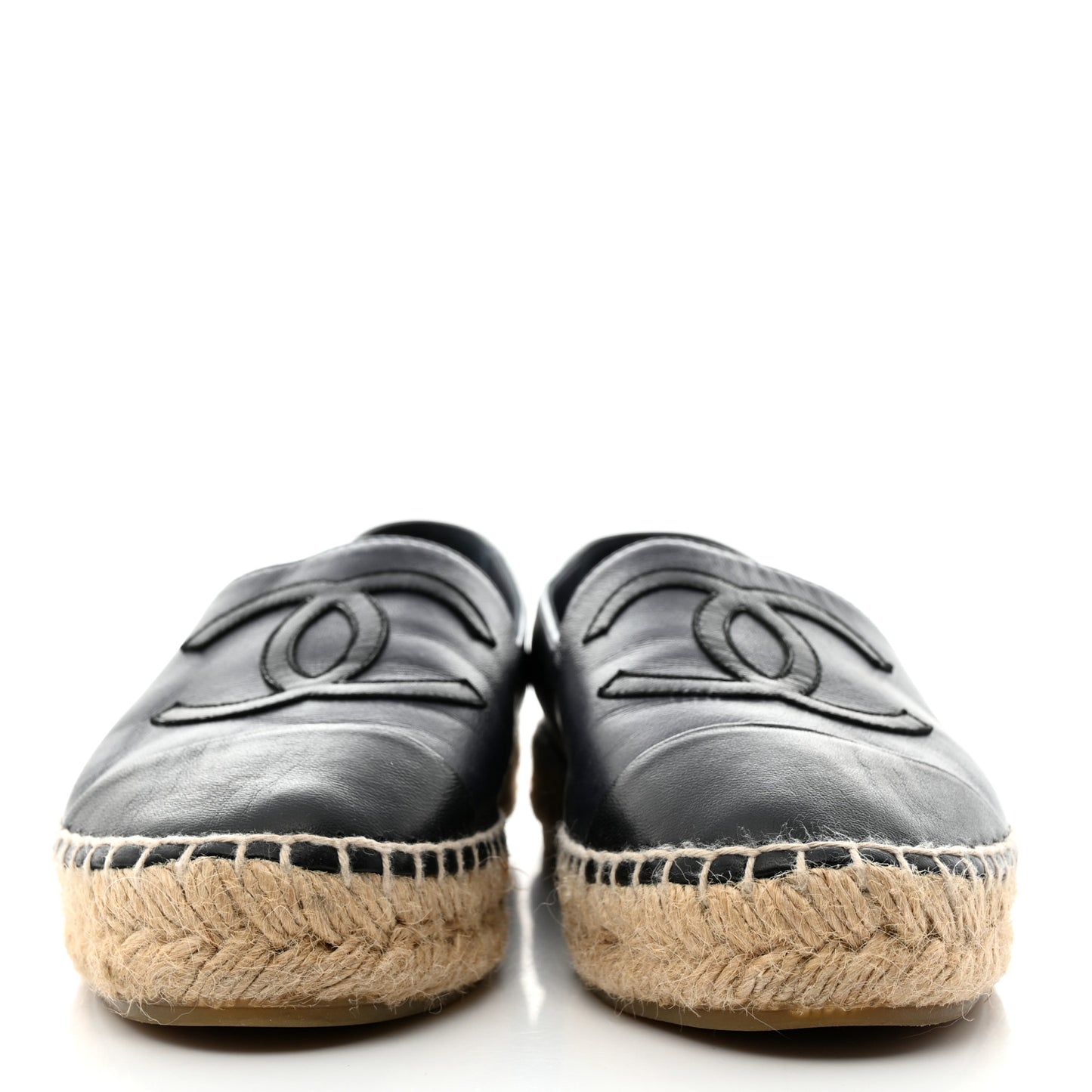 Lambskin CC Espadrilles 35 Navy Blue Dark Grey