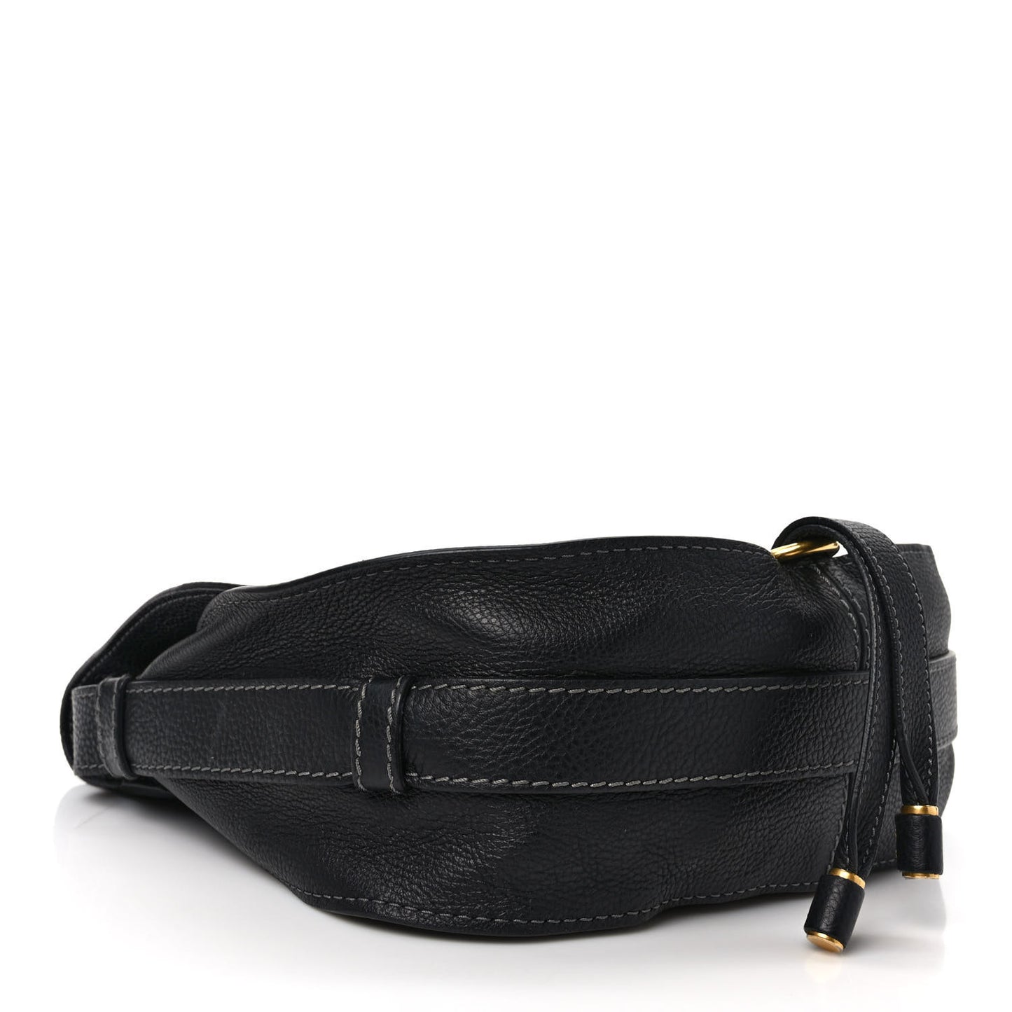Calfskin Medium Marcie Round Crossbody Bag Black
