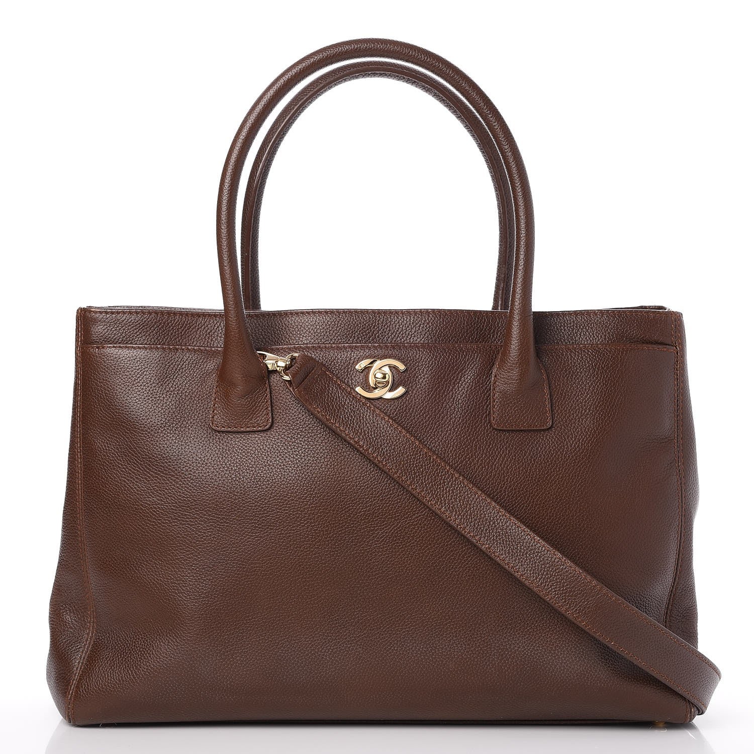 Chanel Calfskin Cerf Executive Shopper Tote Brown 1 of 8