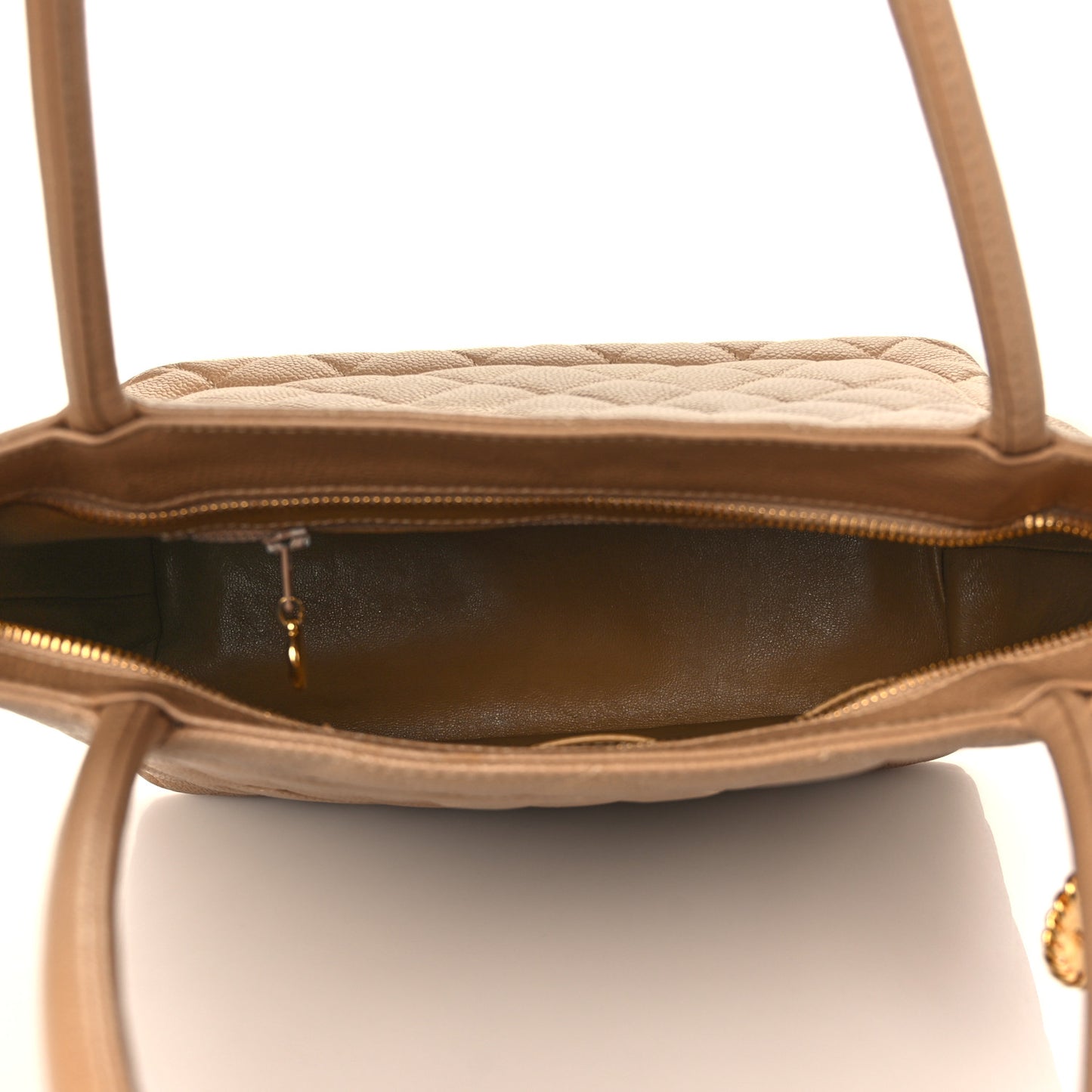 Caviar Quilted Medallion Tote Beige