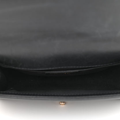 Chanel Calfskin Quilted Medium Boy Top Handle Flap Black 5 of 12