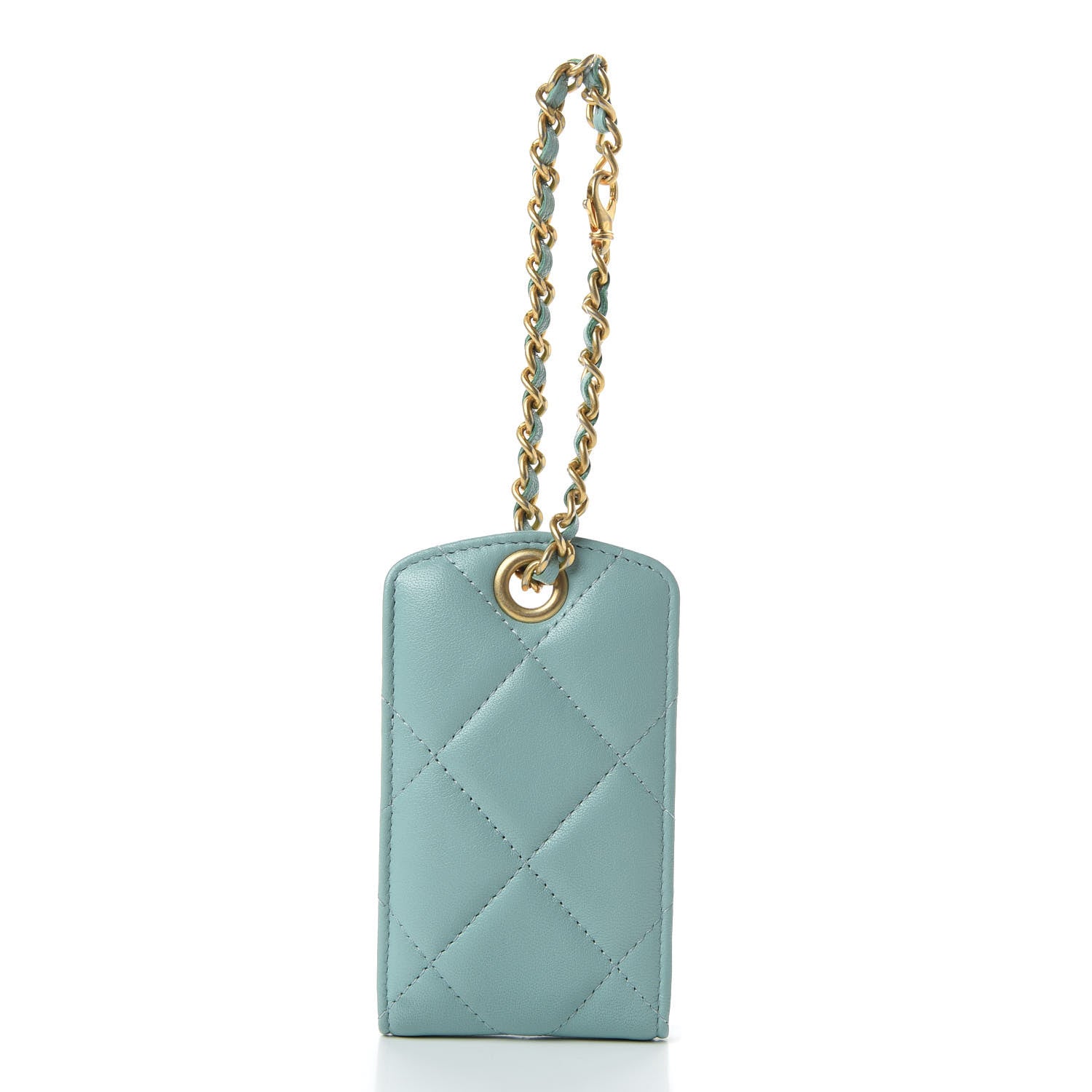 Chanel Goatskin Quilted Chanel 19 Luggage Tag Light Blue 3 of 7