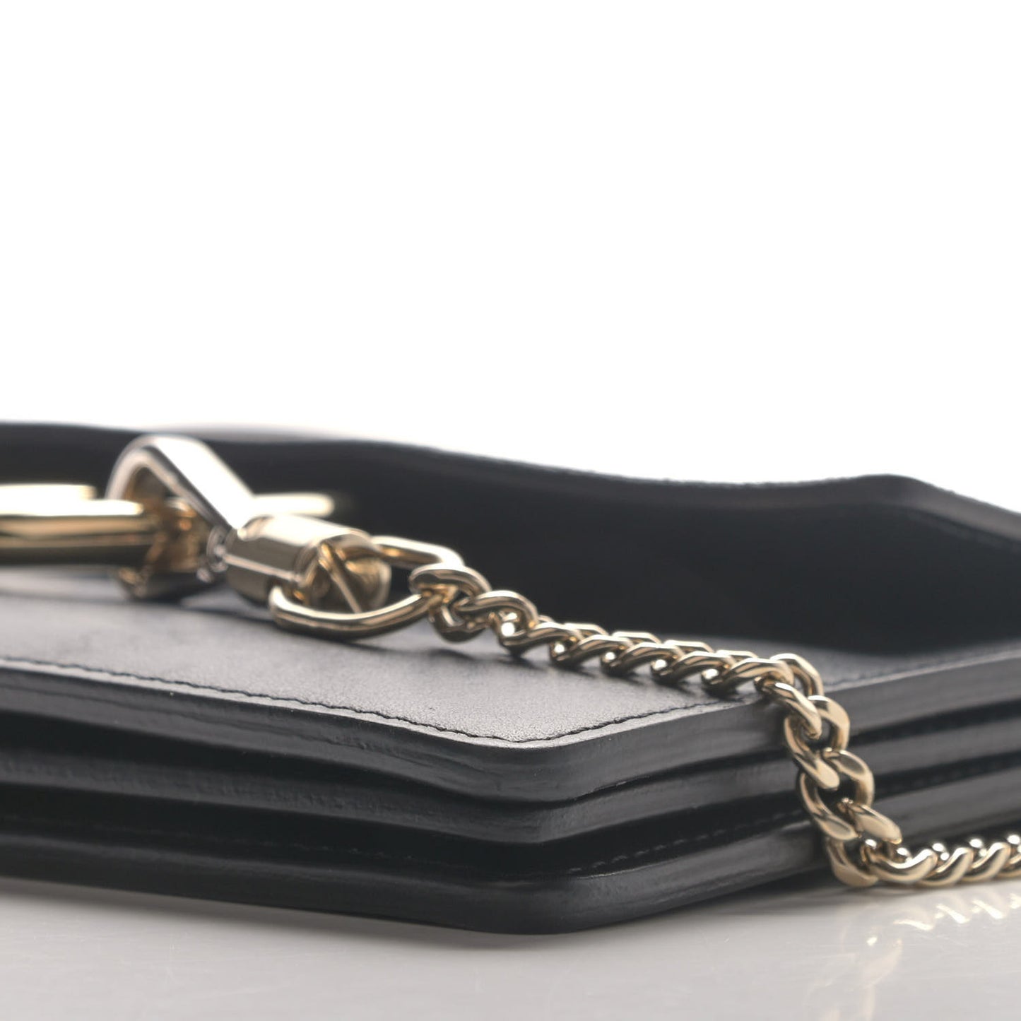 Calfskin Suede Mini Chain Faye Shoulder Bag Black