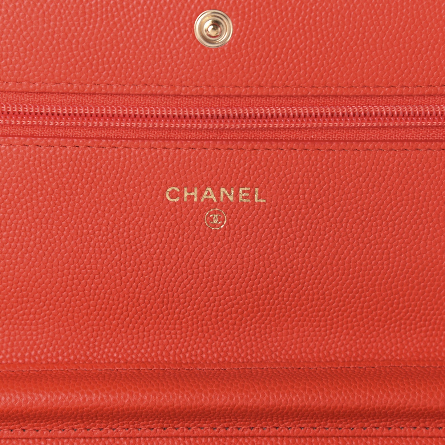 Caviar Quilted Wallet On Chain WOC Orange