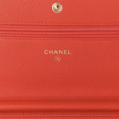 Chanel Caviar Quilted Wallet On Chain WOC Orange 6 of 10