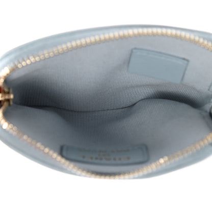 Chanel Aged Calfskin Quilted Chanel Reissue Zip Card Holder Wallet Light Blue 5 of 8