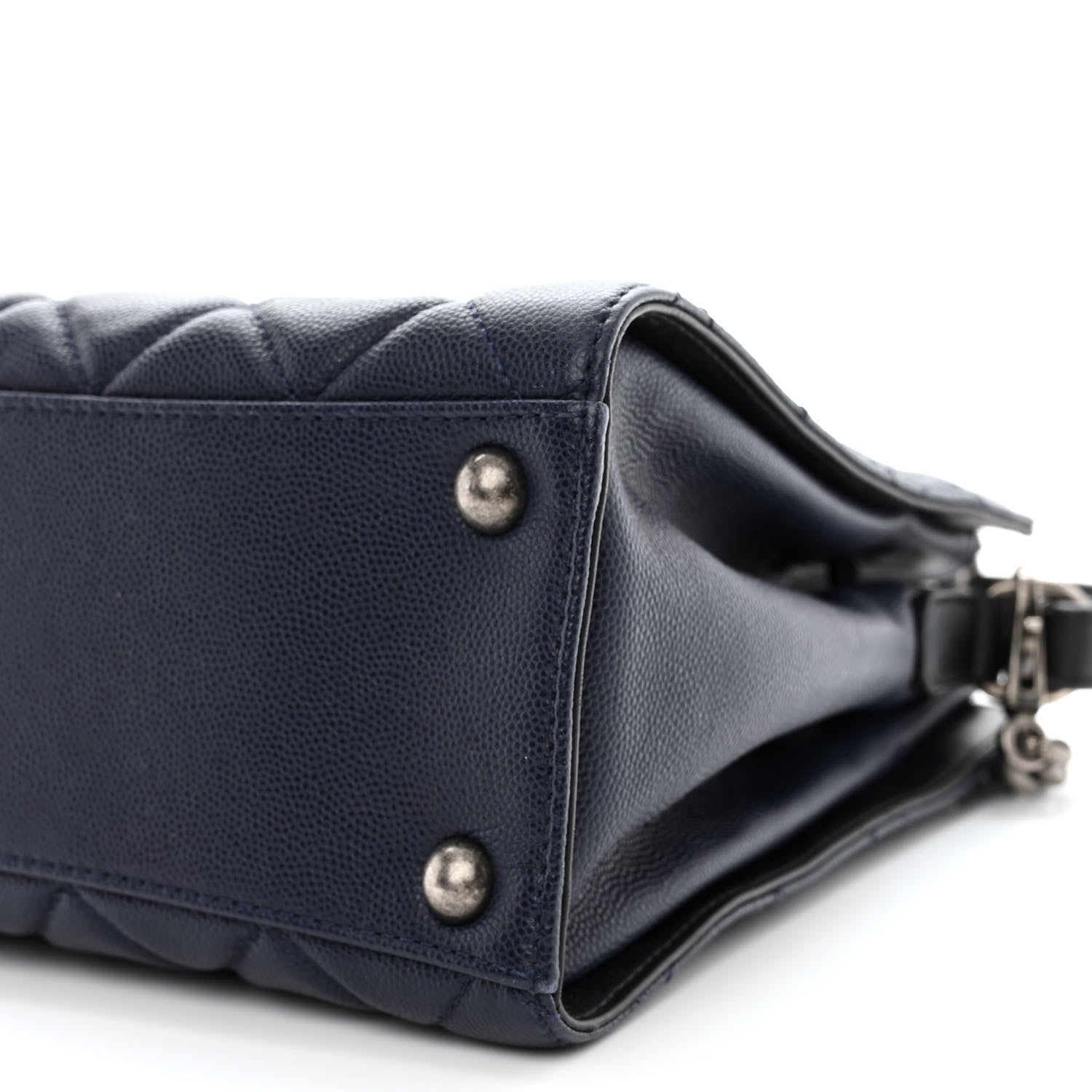 Chanel Caviar Quilted Small CC Bucket Bag Navy 10 of 14