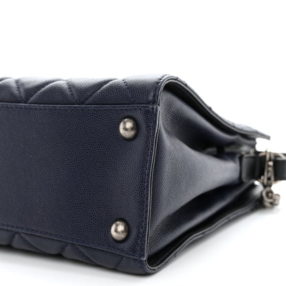 Chanel Caviar Quilted Small CC Bucket Bag Navy 10 of 14
