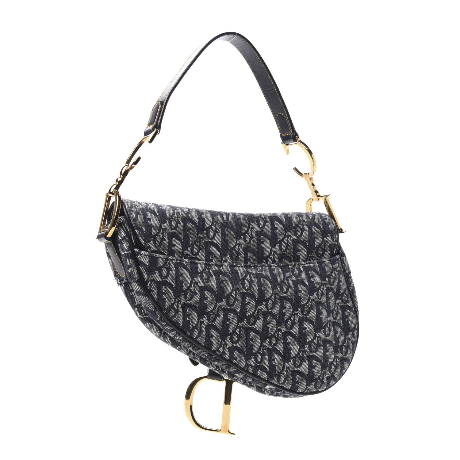 Christian Dior Monogram Saddle Bag Blue 3 of 10
