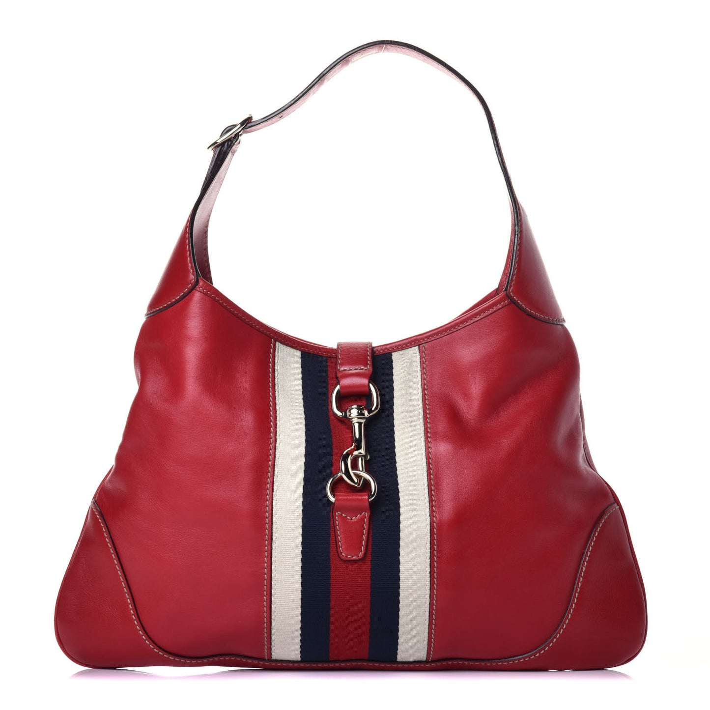 Calfskin Web Medium Jackie O Bouvier Hobo Red