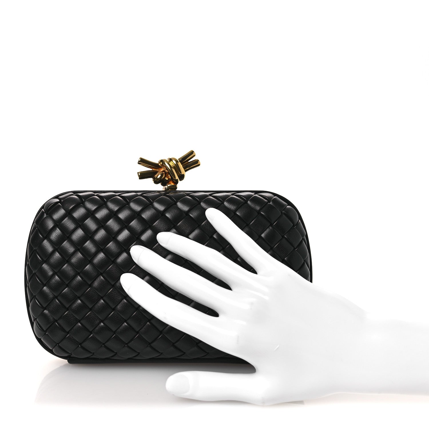 Bottega Veneta Nappa Intrecciato Knot Clutch Black 2 of 11