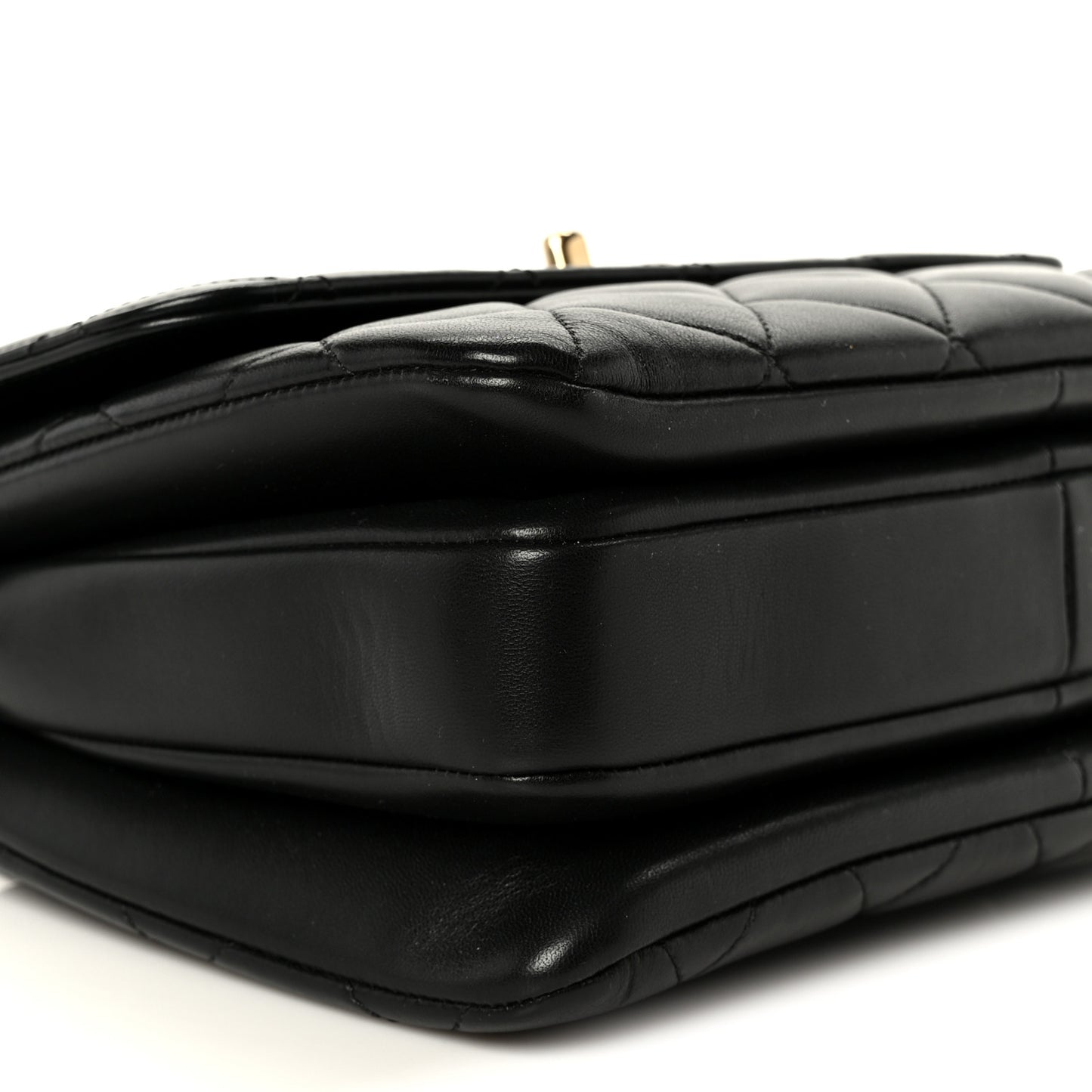 Lambskin Quilted Small Trendy CC Dual Handle Flap Bag Black