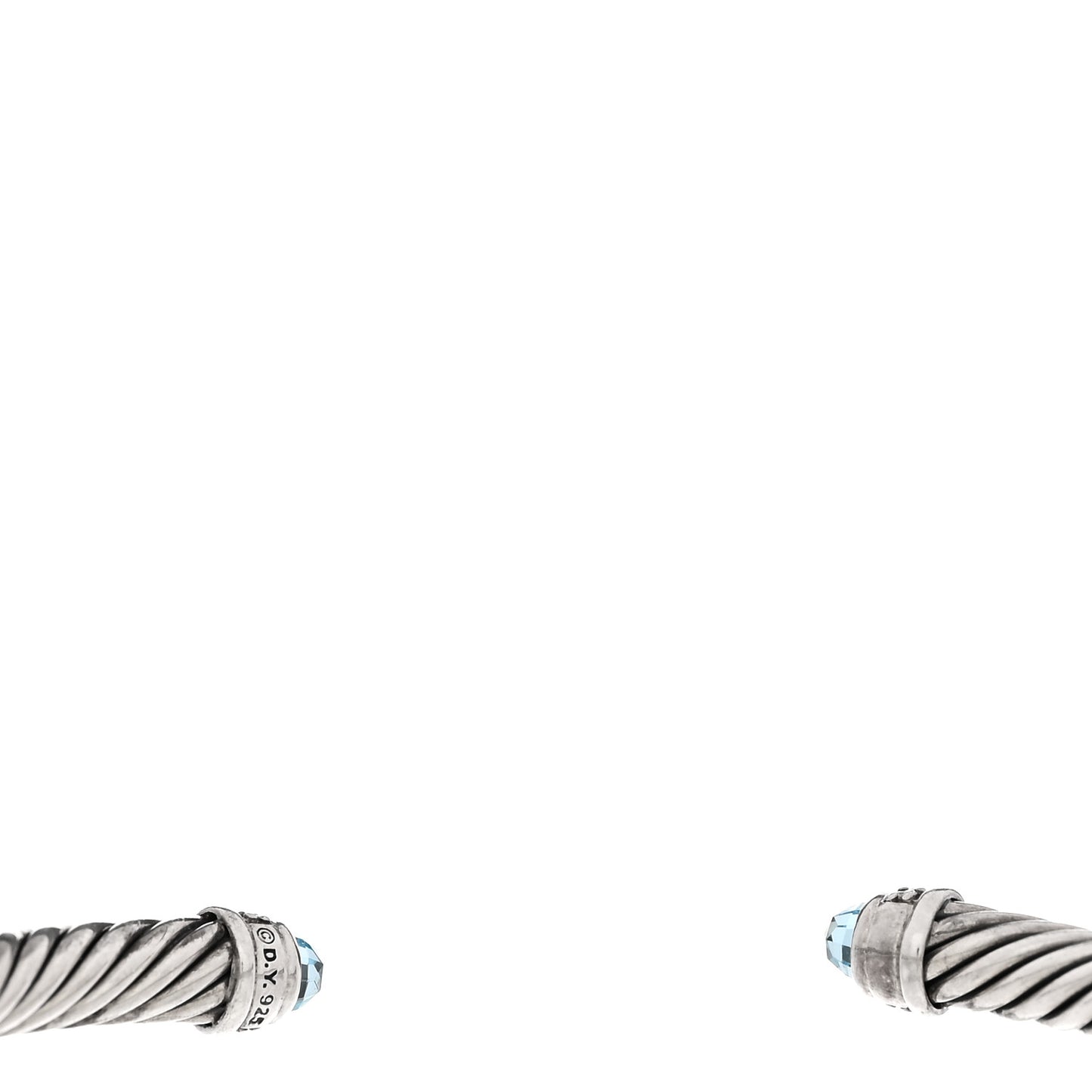 Sterling Silver Diamond Blue Topaz 5mm Cable Classics Bracelet