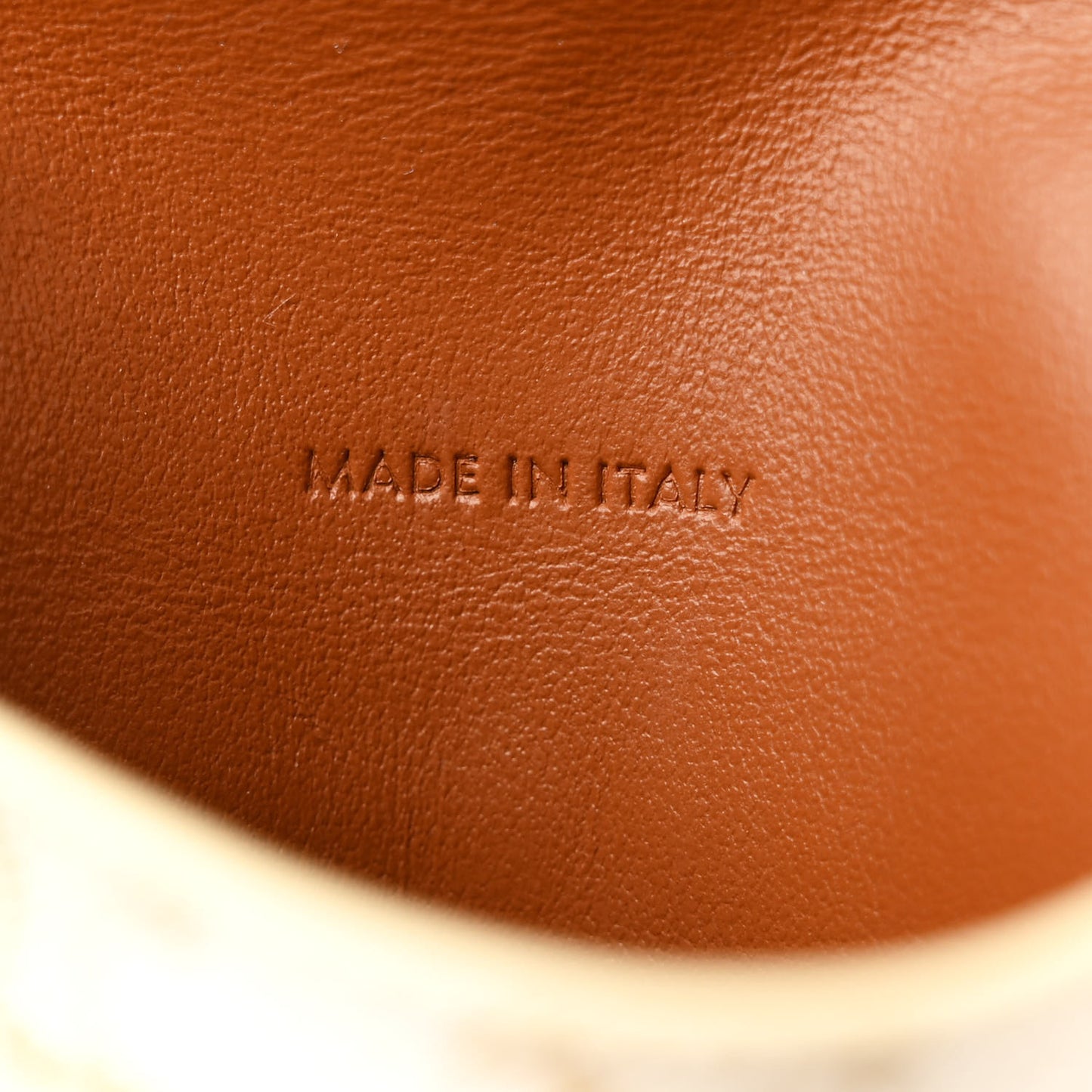 Triomphe Canvas Lambskin Phone Pouch With Flap White Tan