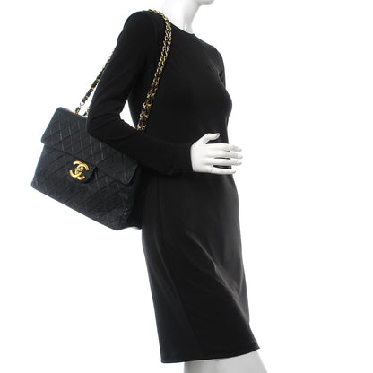 Chanel Lambskin Quilted XL Jumbo Single Flap Black 2 of 13