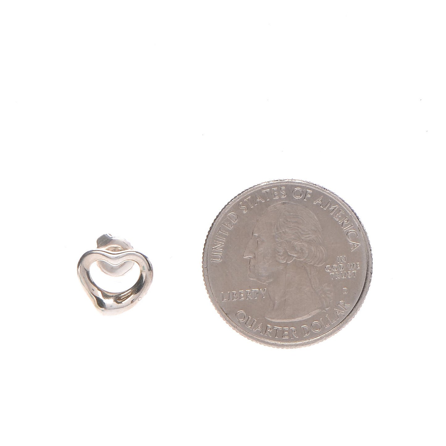 Sterling Silver 11mm Elsa Peretti Open Heart Earrings