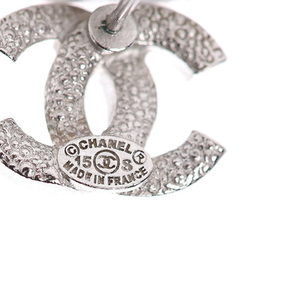 Chanel Crystal Mini Timeless CC Earrings Silver 4 of 4
