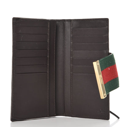 Gucci Monogram Calfskin Ladies Web Continental Wallet Beige Ebony Cocoa 5 of 9