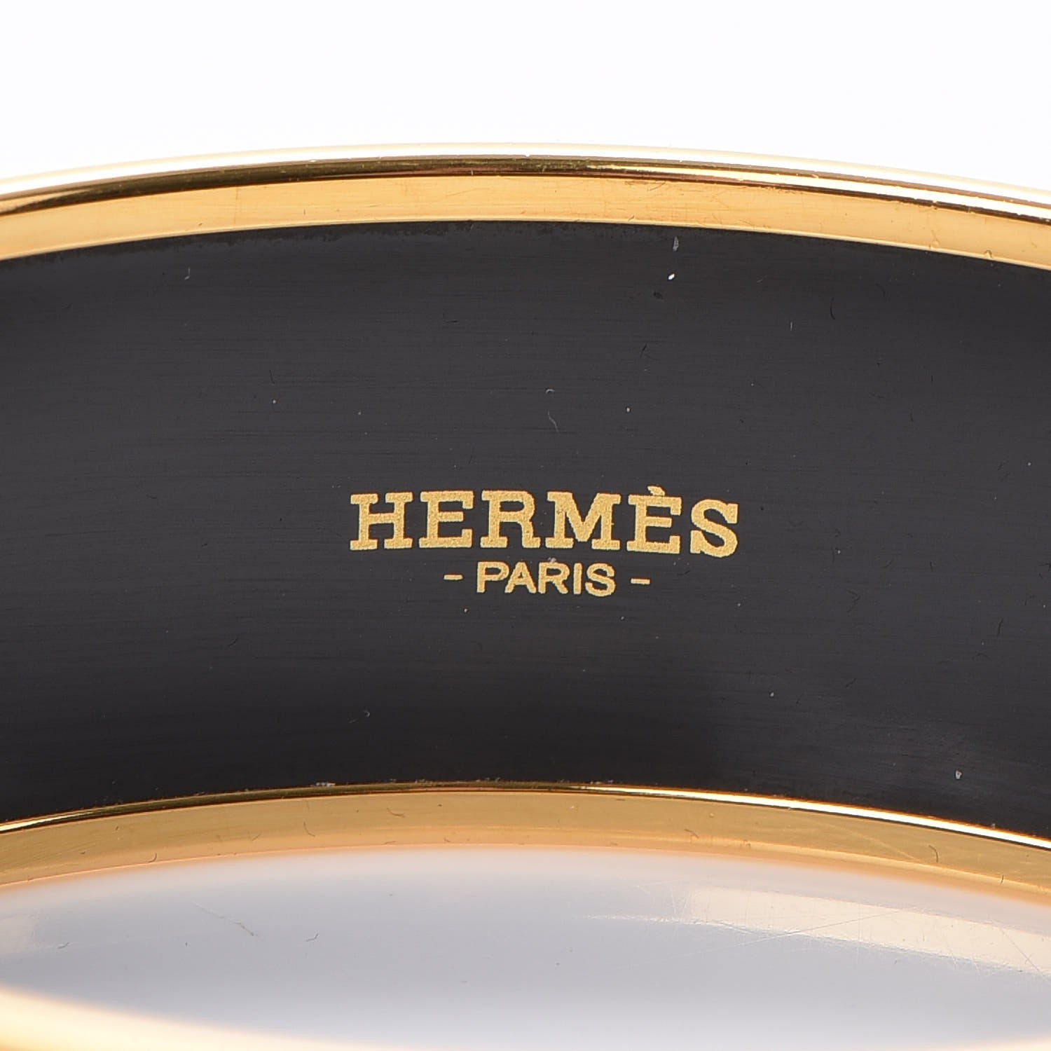 Hermes Enamel Printed Wide Grand Apparat Bracelet 70 Black 4 of 5