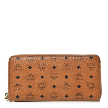 MCM Visetos Large Zip Around Wallet Cognac 1 of 7