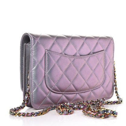 Chanel Iridescent Lambskin Quilted Reissue Wallet On Chain WOC Light Purple 3 of 9