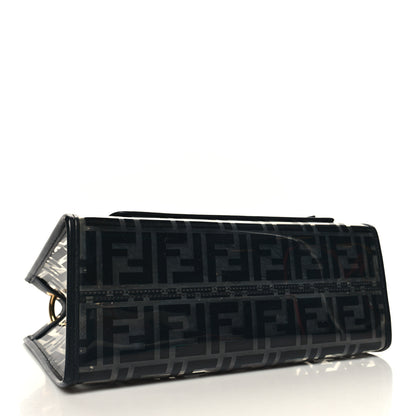 Fendi TPU FF Vitello Century Plexiglass Small Runaway Shopper Tote Black 4 of 10