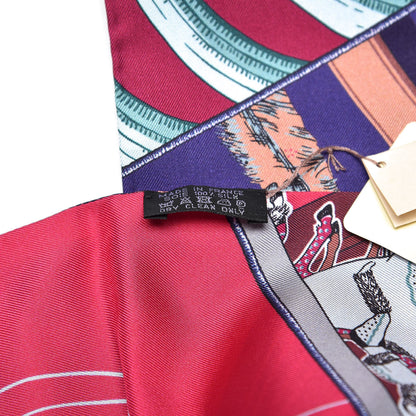 Hermes Silk Carre En Carres Maxi Twilly Rose Indien Bordeaux Vert 3 of 5